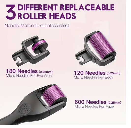 3-in-1 192-needle-0.25mm Microneedle Roller-180c 600c 1200c Microneedle Roller