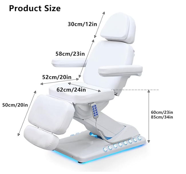 Electric Massage Table, Adjustable Facial Massage Tattoo Chair