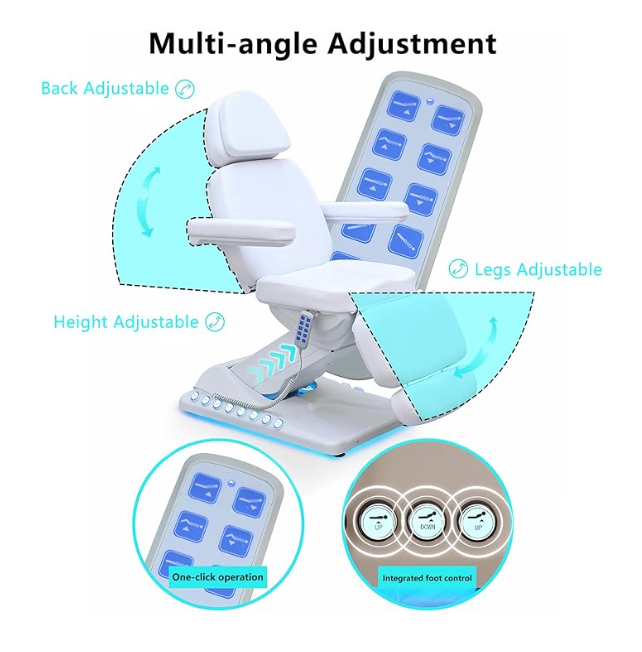 Electric Massage Table, Adjustable Facial Massage Tattoo Chair