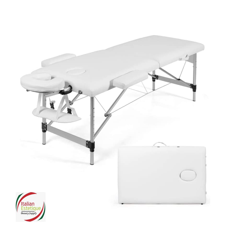 White stretcher with metal base