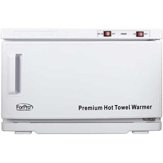Professional Collection Premium Compact Hot Towel Warmer with UV Sterilizer, Large 18L Capacity, Stainless Steel Rack, White-