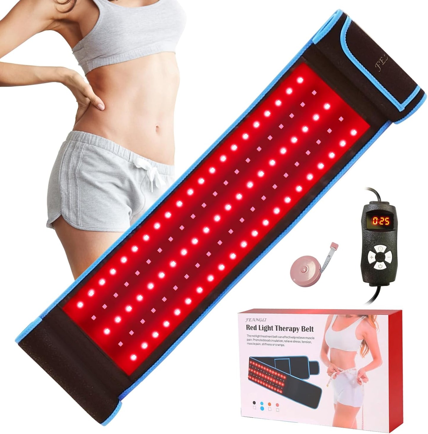 Red Light Therapy Infrared Light Therapy Wrap Belt for Body Pain Relief Wearable Large Pad for Waist Back Stomach Muscle Repair