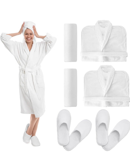 SET DE BATA, TOALLA Y PANTUFLA