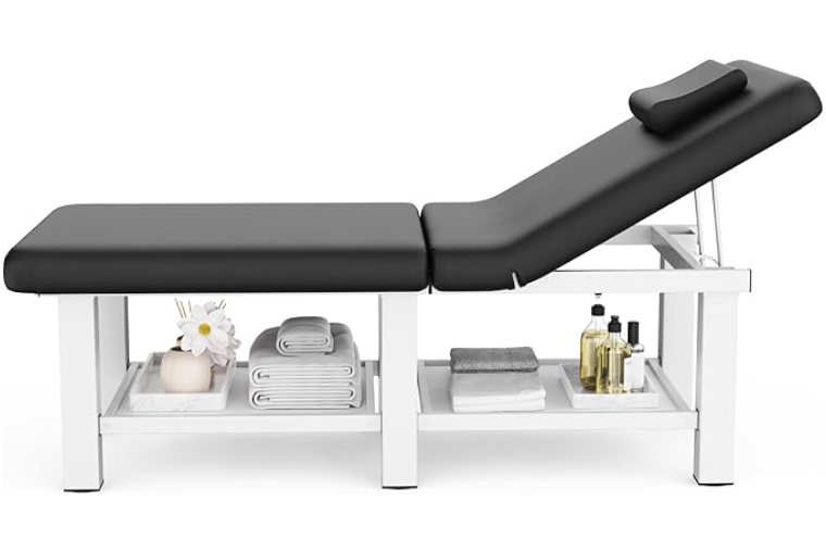 Massage Table with Backrest and Storage Space