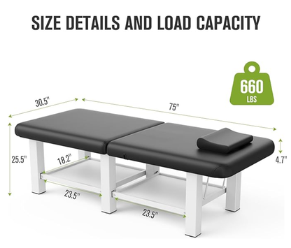 Massage Table with Backrest and Storage Space