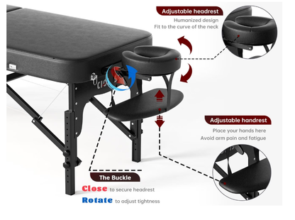 Massage Bed - 3 Section - Portable Hold Up to 1100LBS