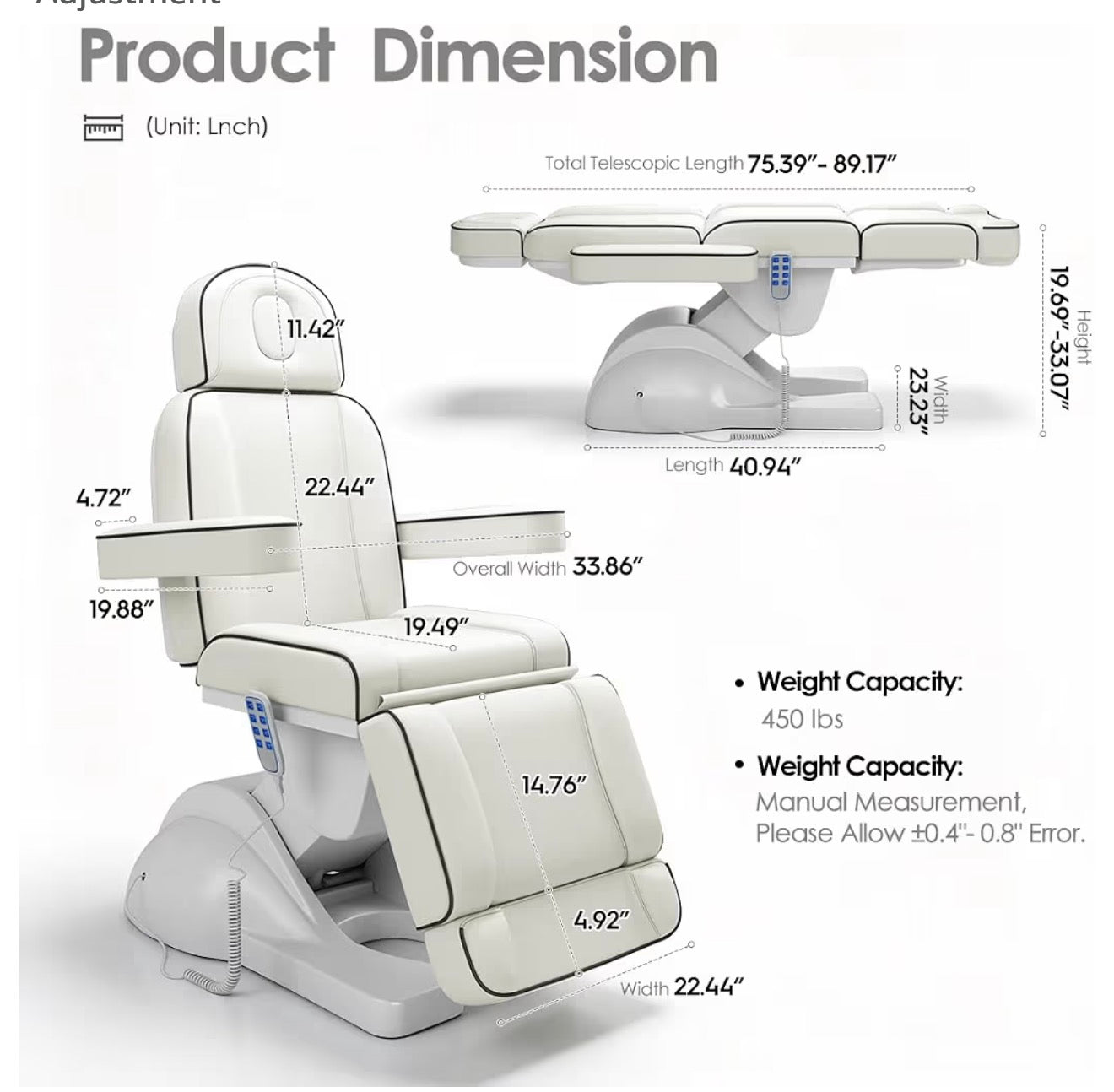 Professional Massage Bed with remote control