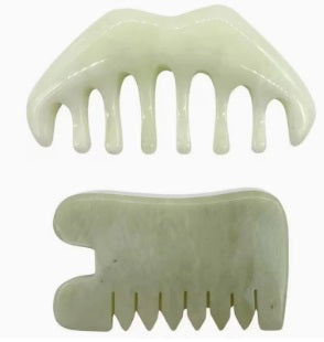 Gua Sha Massage Combs, Natural Jade Stone