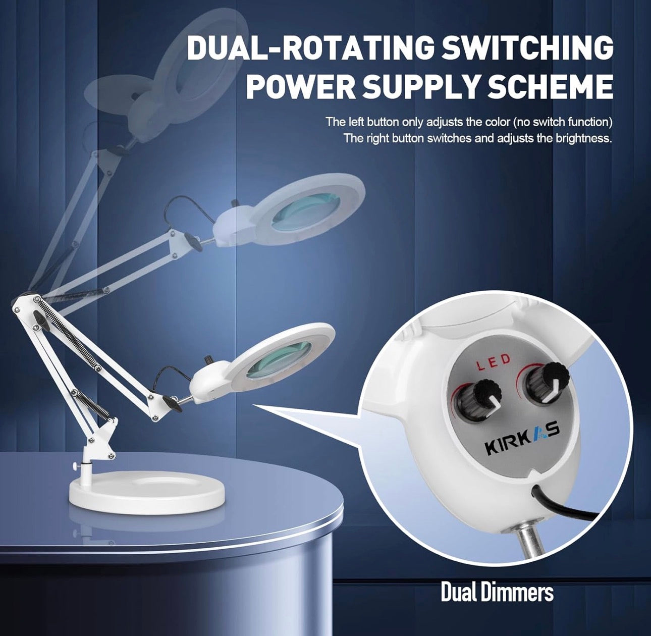 10X Magnifying Glass with Light and Stand