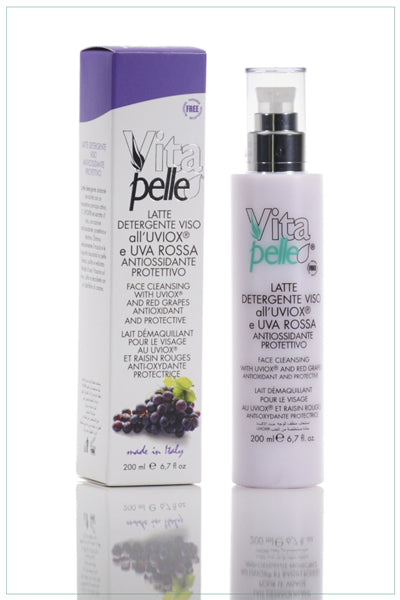 Latte Detergente Viso all'UVIOX e UVA ROSSA Antiossidante Protettivo