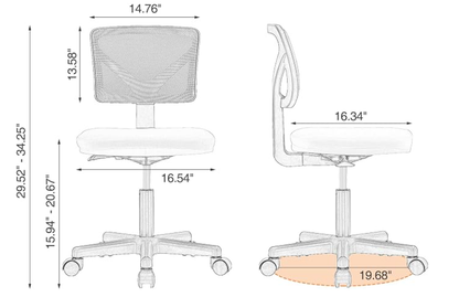 CHAIR ADJUSTABLE LUMBAR SUPPORT
