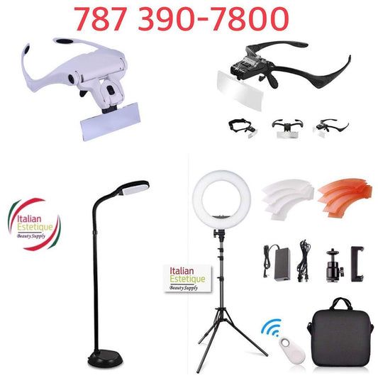 Variety of magnifying glasses and glasses