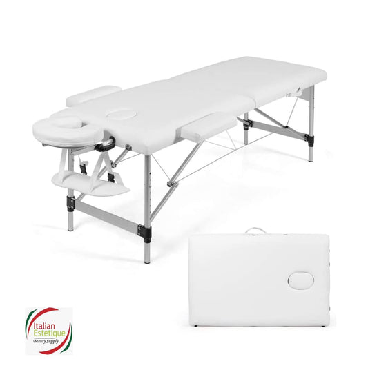 White stretcher with metal base