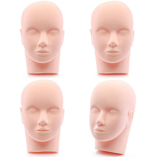 Training Head Rubber Cosmetology Mannequin Doll Face Head For Eyelashes Makeup Massage Practice-