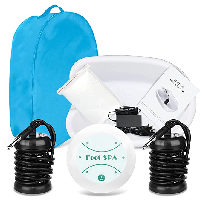 Foot Bath Detox Machine, Detox Ionic Foot Spa Machine- Ionic Foot Cleanse Ion Detox Foot Bath System with Portable Bag, 100 Liners,Foot Basin
