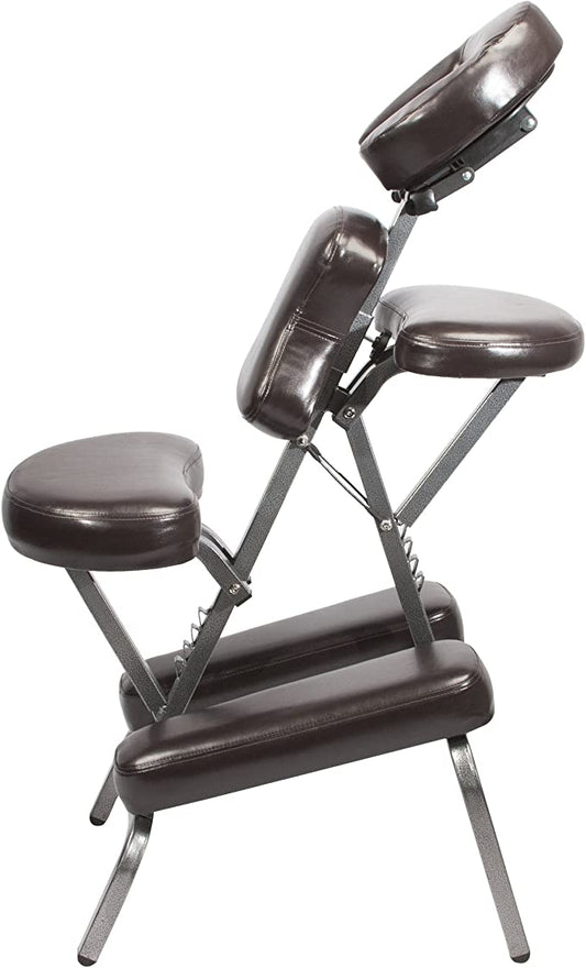 Massage Bedford Portable Light Weight Massage Chair with Carrying Case, Coffee-