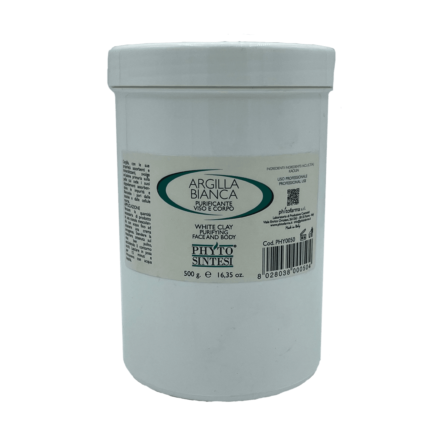 Clay in white powder